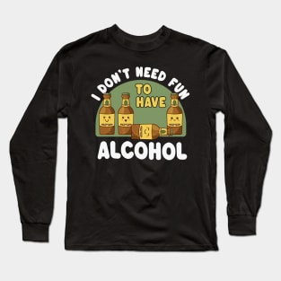 Cute Kawaii Beer Bottles - Funny Alcohol Saying Long Sleeve T-Shirt